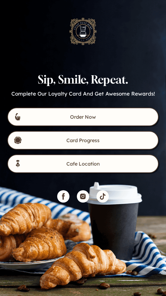 Cafe Loyalty Card Link in Bio Preview