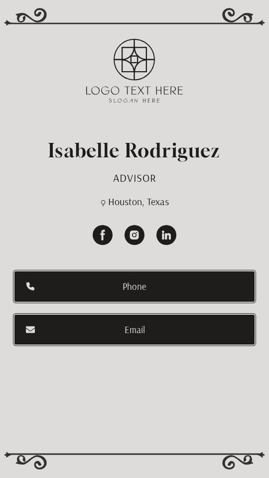 Classic Professional Advisor Digital Business Card