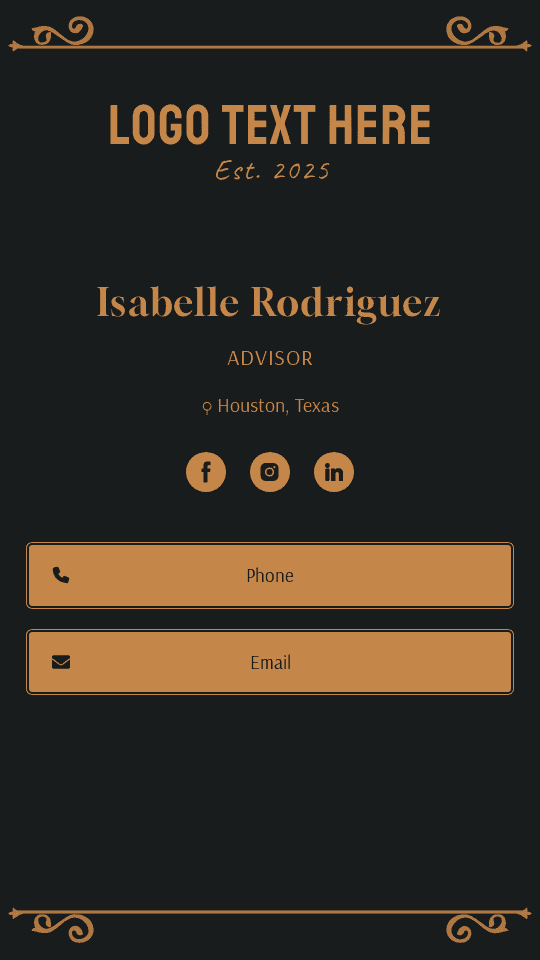Classic Professional Advisor Digital Business Card Preview