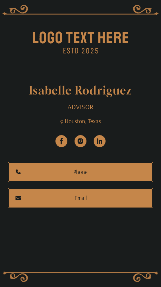Classic Professional Advisor Digital Business Card Preview