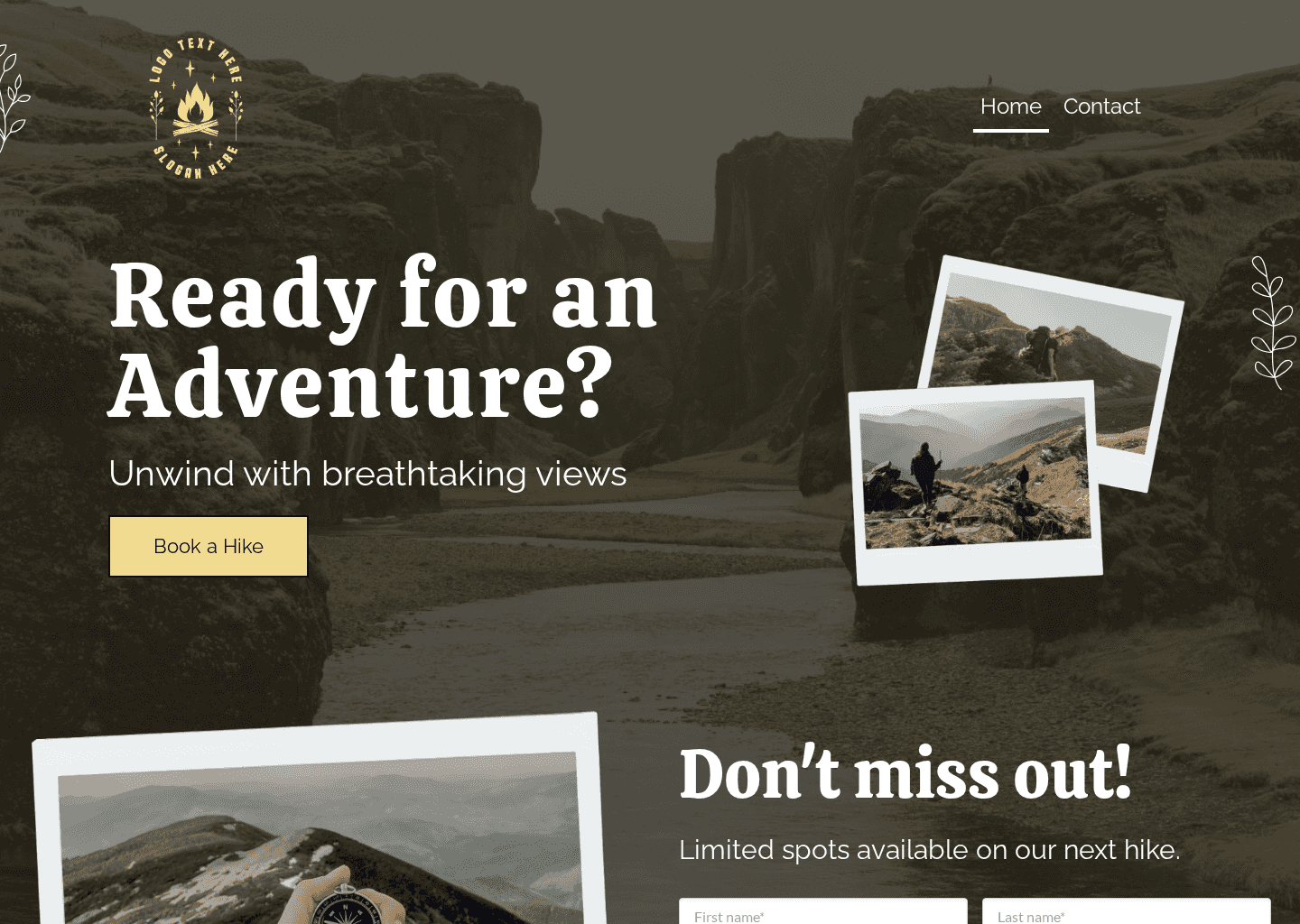 Hiking Adventure Website Preview
