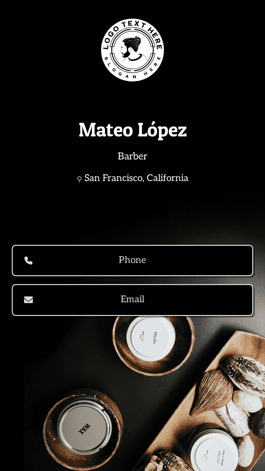 Professional Barber Stylist Digital Business Card Preview