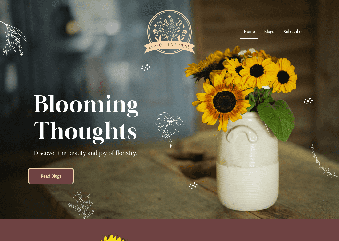 Florist Personal Blog Website Preview