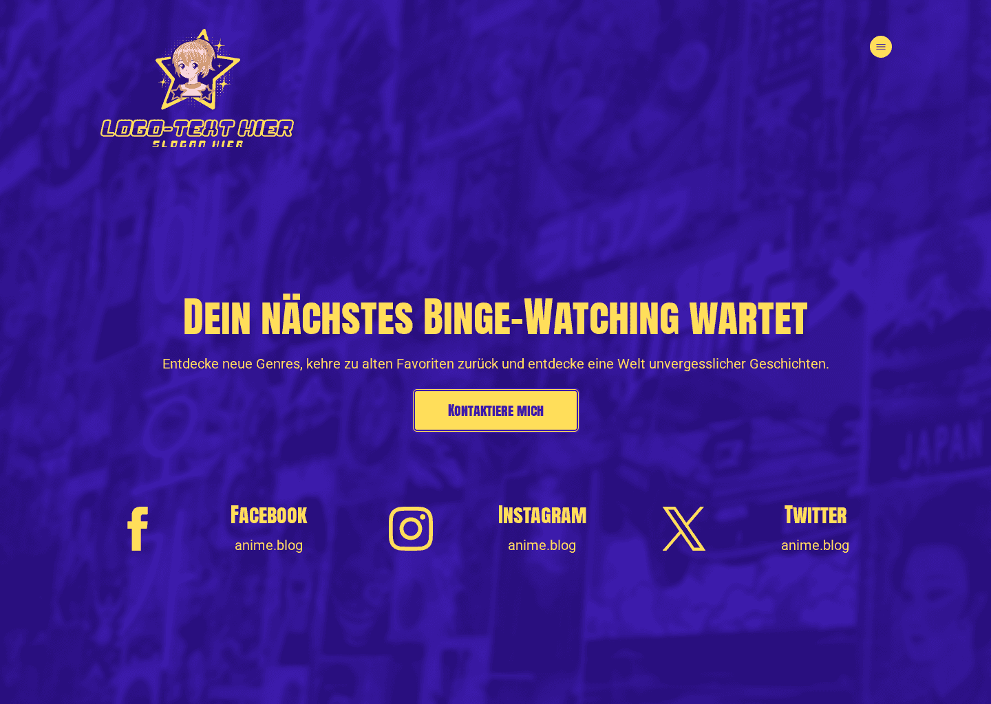 Anime-Rezensionsblogger Website Preview