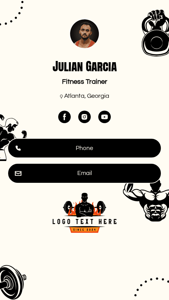 Fitness Gym Trainer Digital Business Card Preview