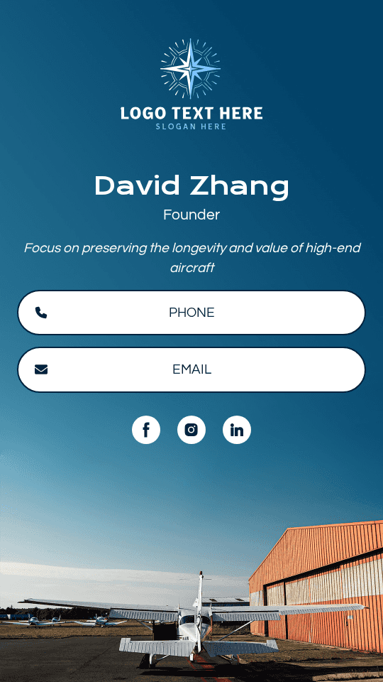 Plane Detailing Founder Digital Business Card Preview