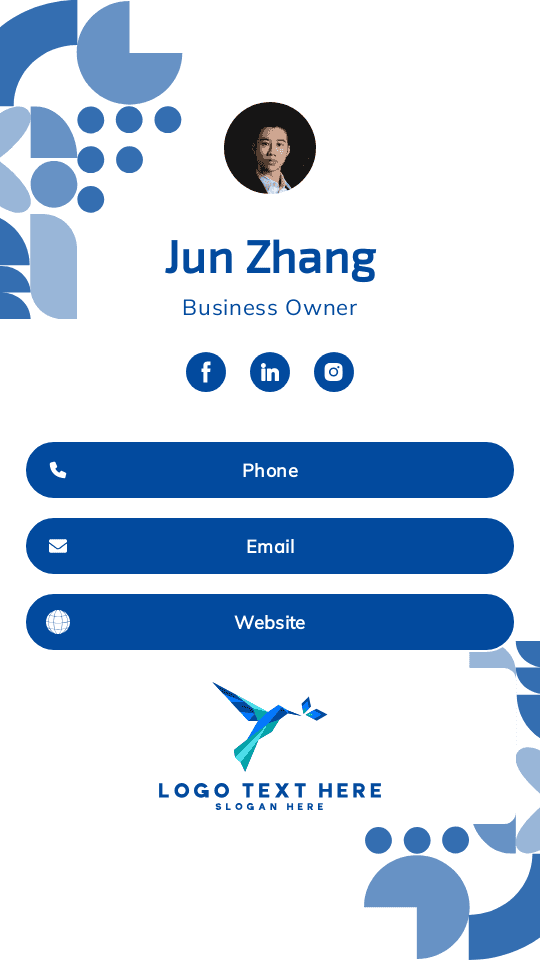Minimalist Business Owner Digital Business Card Preview