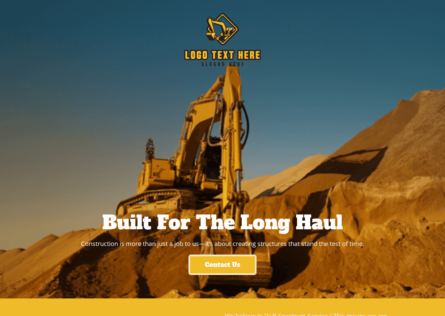 Building Construction Excavator Website Preview