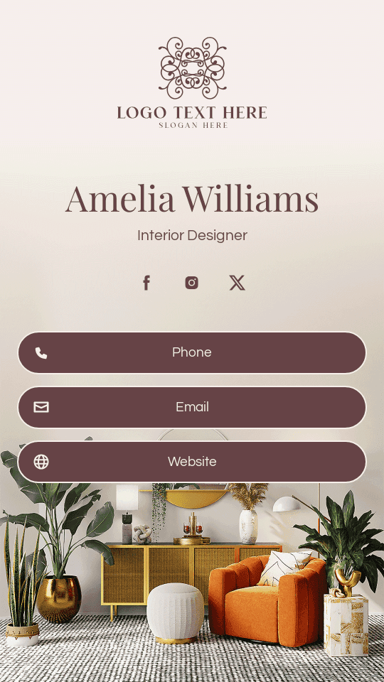 Decor Interior Designer Digital Business Card Preview