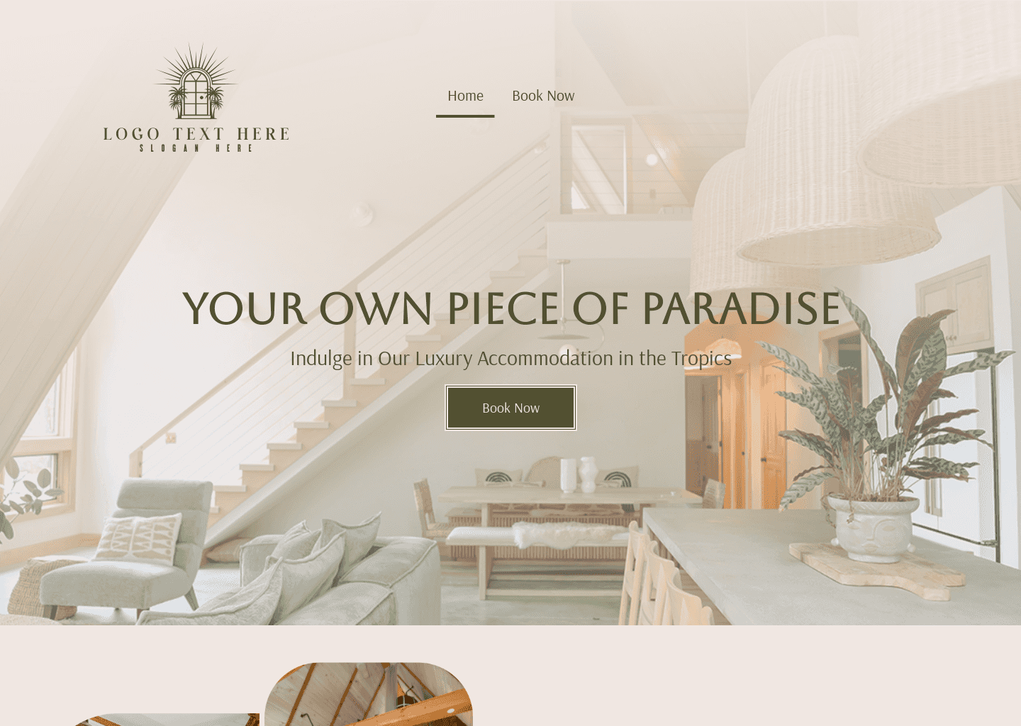 Tropical Vacation House Website Preview