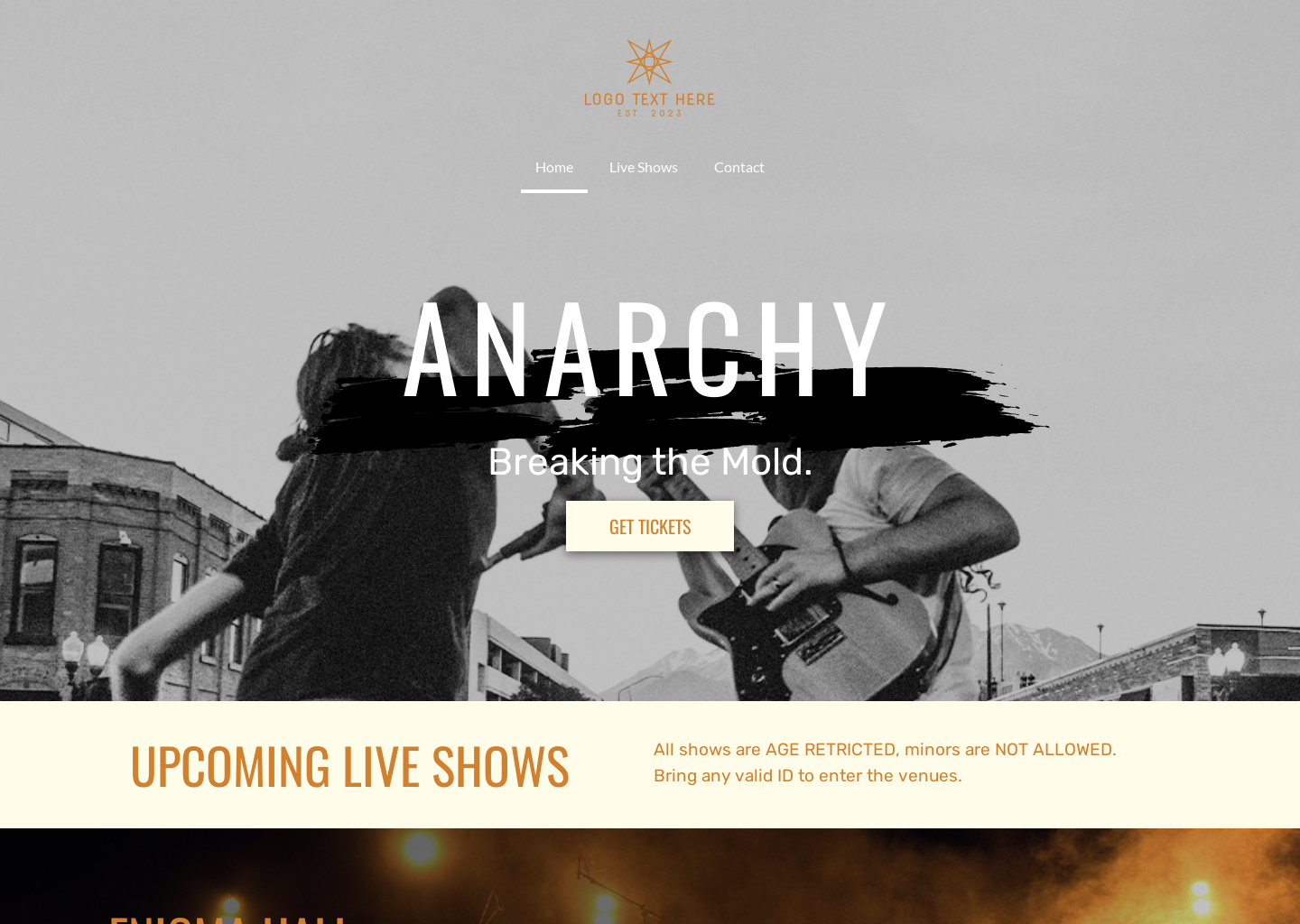 Music Rock Band Website Builder Image Preview