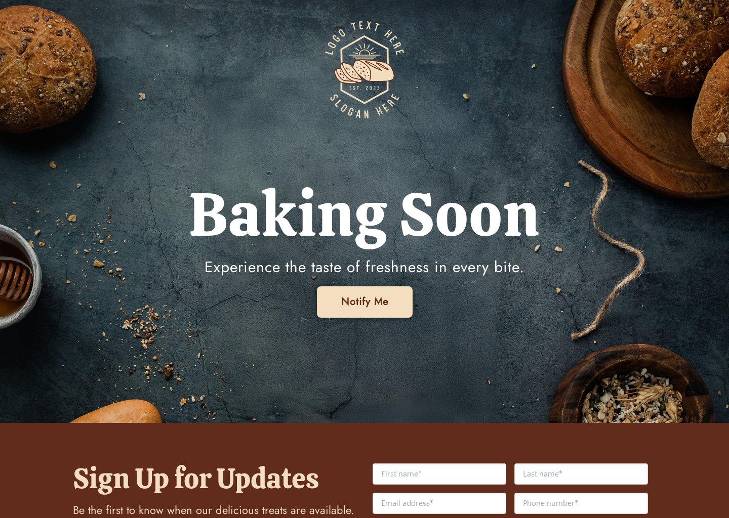 Bakery Shop Opening Soon Website Builder Image Preview