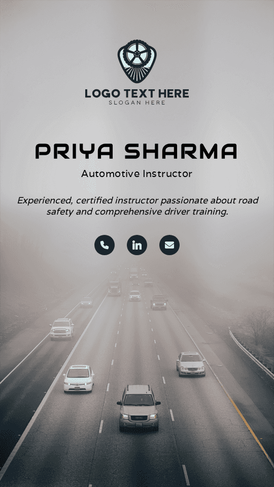 Automotive Instructor Digital Business Card Preview