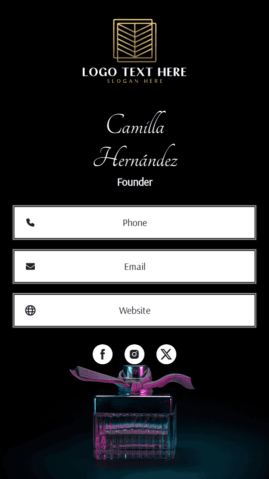 Fragrance Perfume Founder Digital Business Card