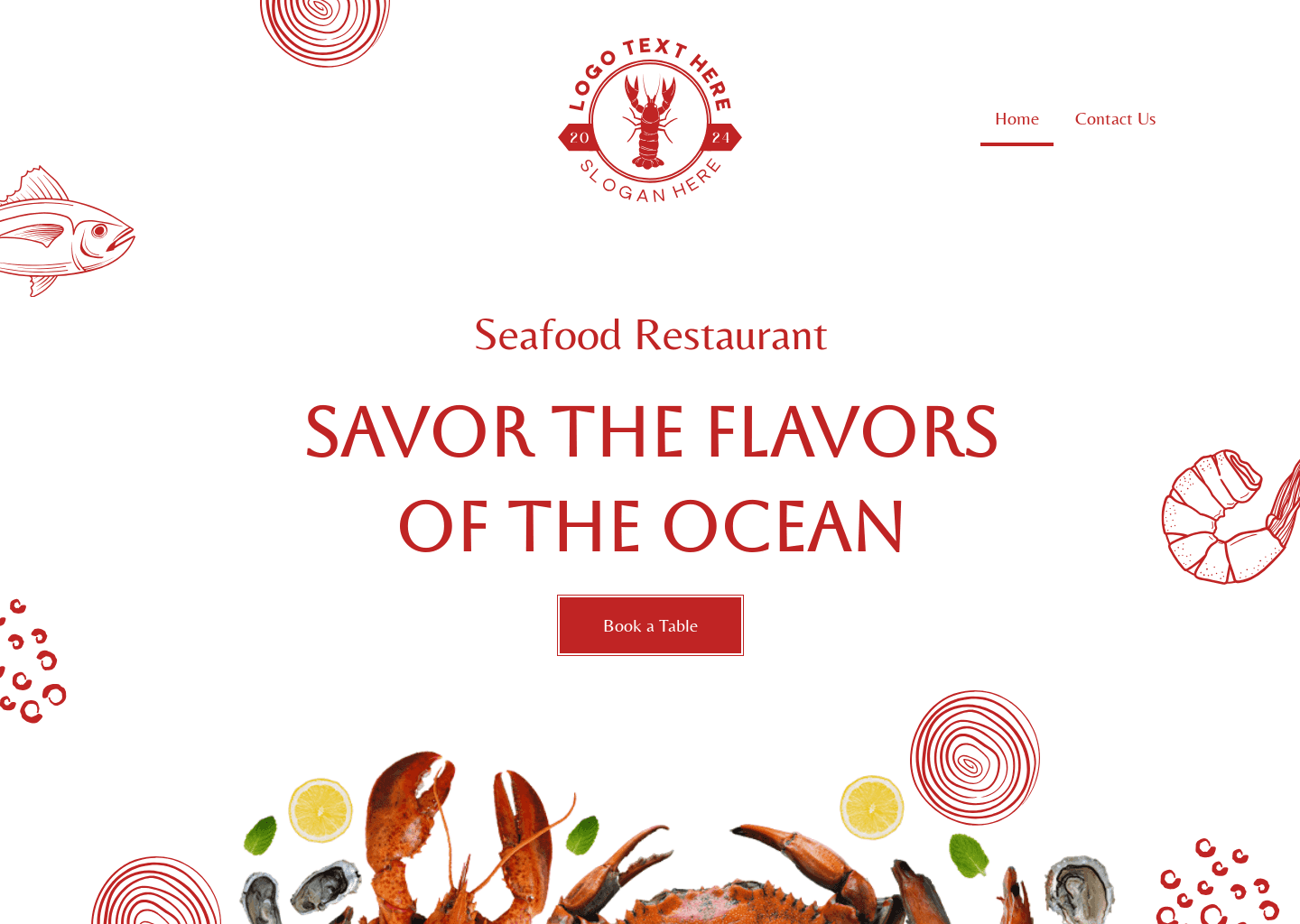 Gourmet Seafood Restaurant website design