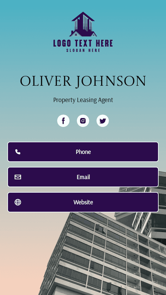 Property Leasing Agent Digital Business Card