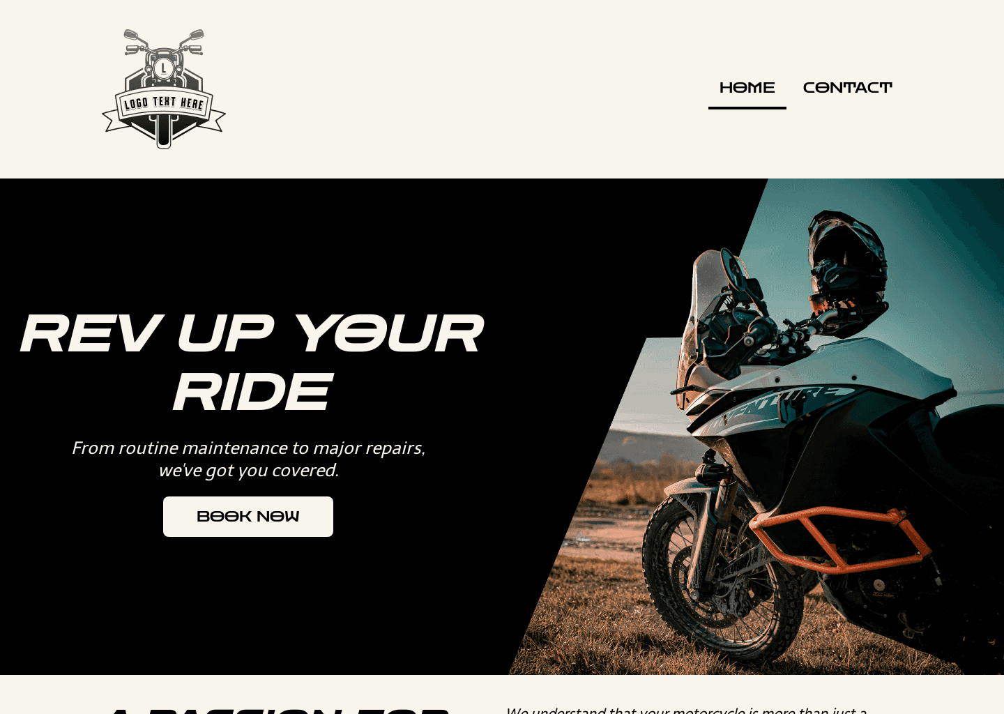 Motorcycle Mechanic Repair Website Preview