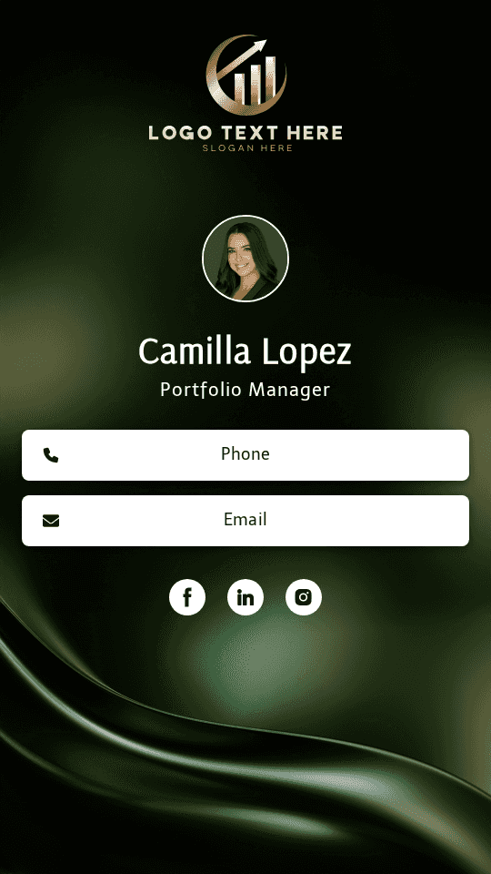 Finance Portfolio Manager Digital Business Card Preview