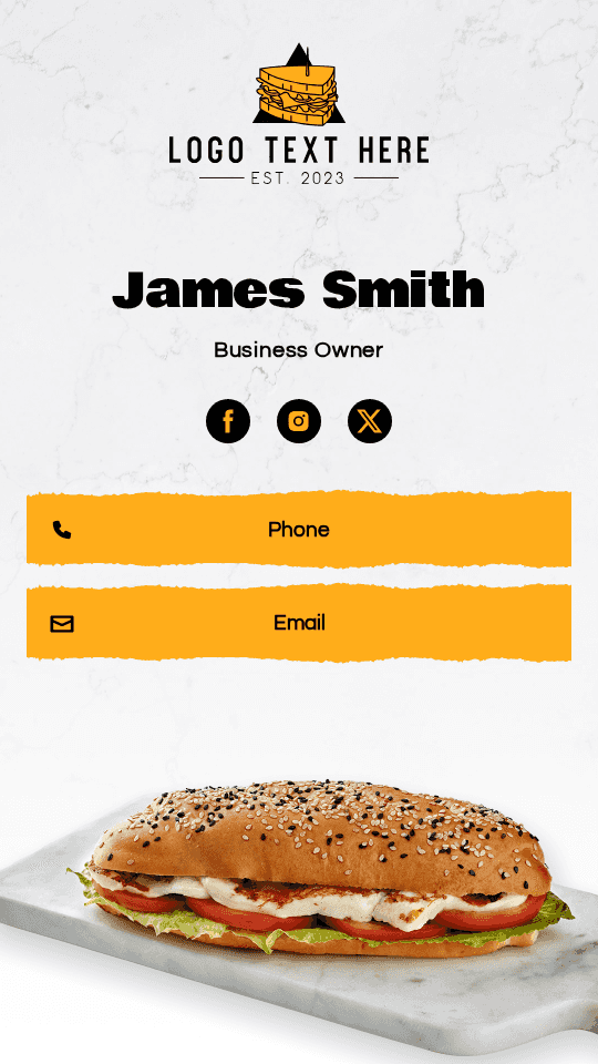 Sandwich Stand Owner Digital Business Card