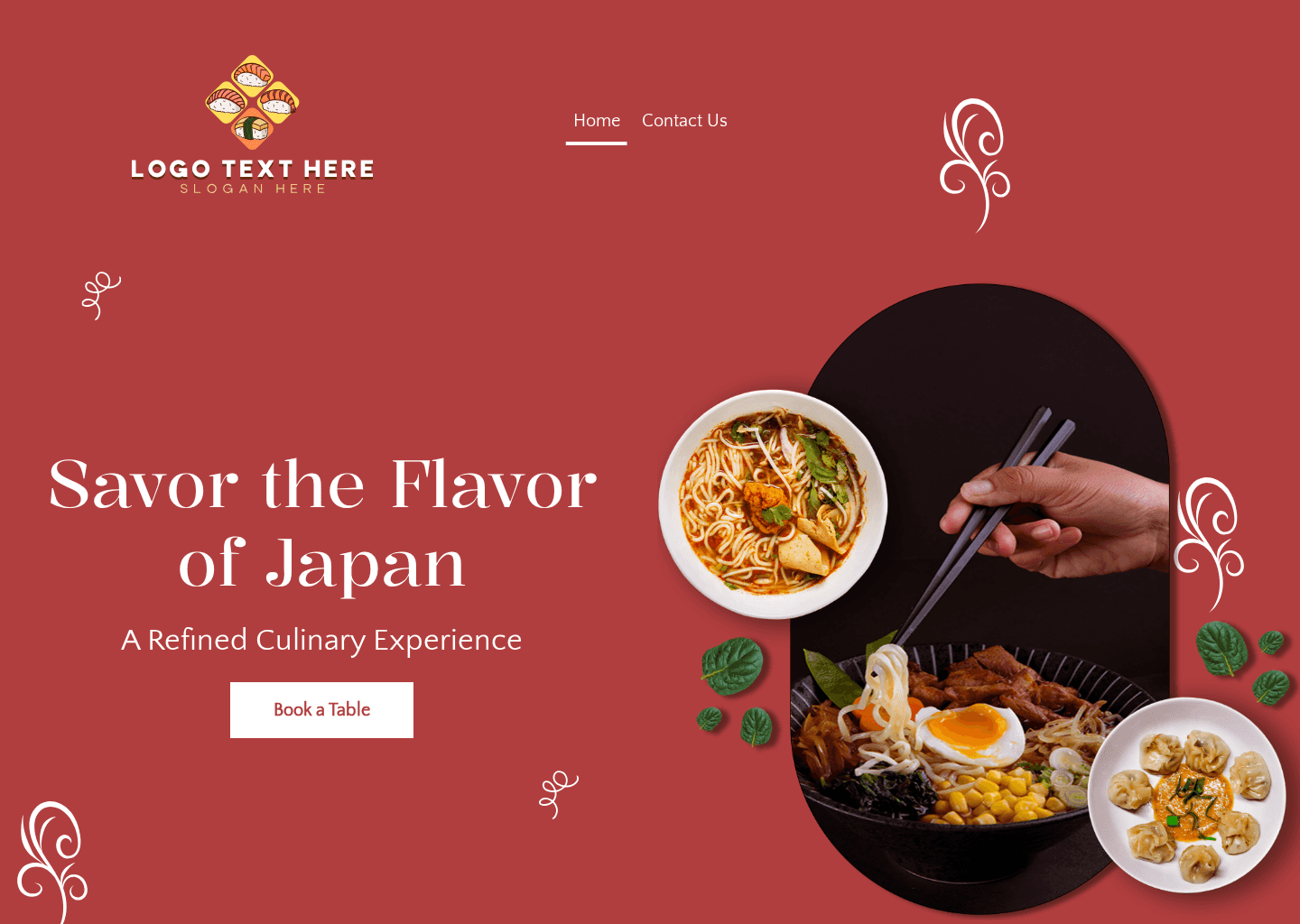 Japanese Cuisine Restaurant Website Preview