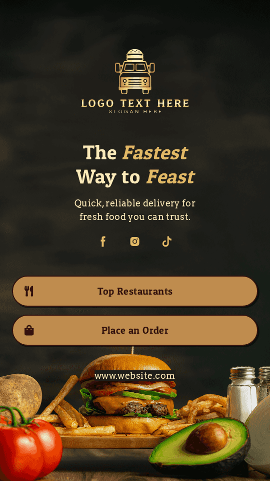 Food Delivery Service Link in Bio Preview