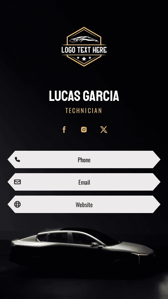 Car Detailing Technician Digital Business Card Preview