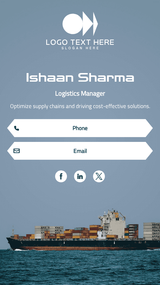 Shipping Logistics Manager Digital Business Card Preview