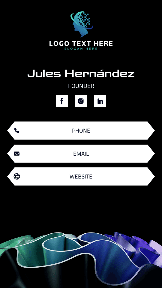 AI Podcast Founder Digital Business Card Preview