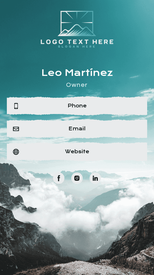 Hiking Camp Owner Digital Business Card Preview