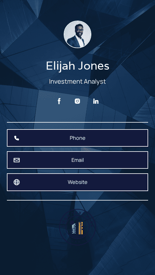 Capital Investment Analyst Digital Business Card Preview