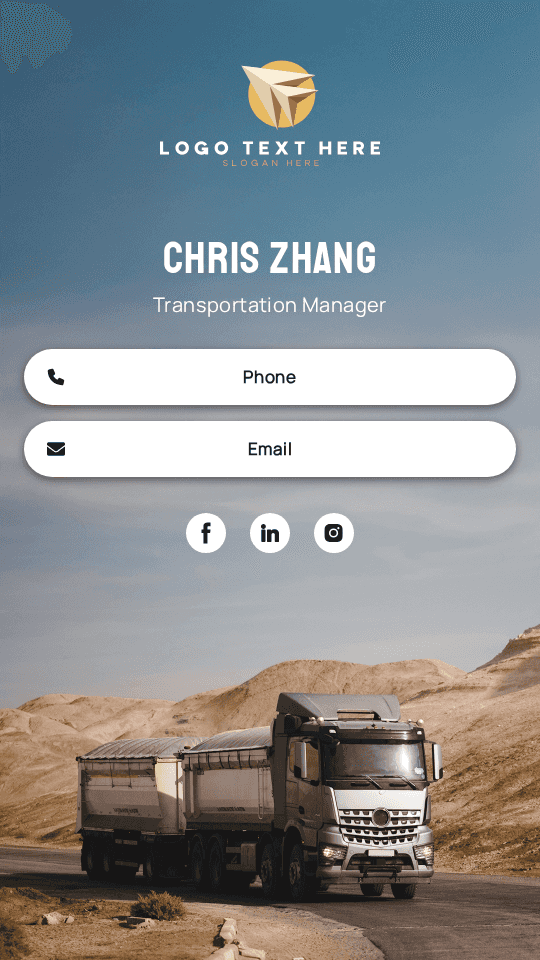 Logistics Transportation Manager Digital Business Card Preview