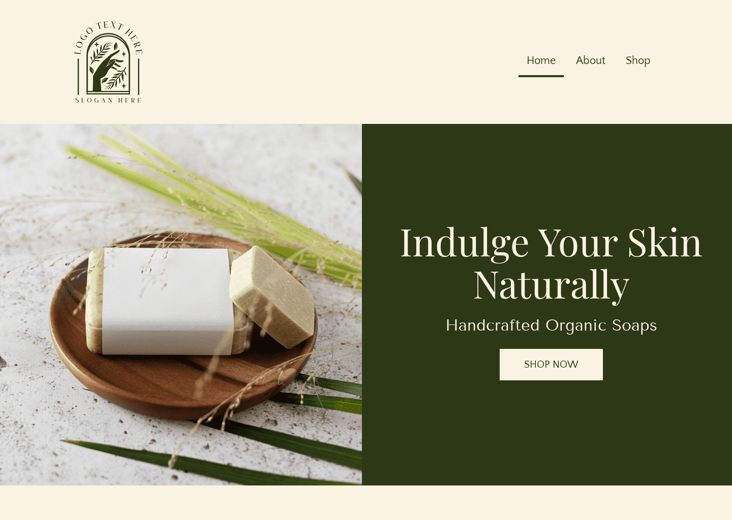 Natural Soap Website Preview