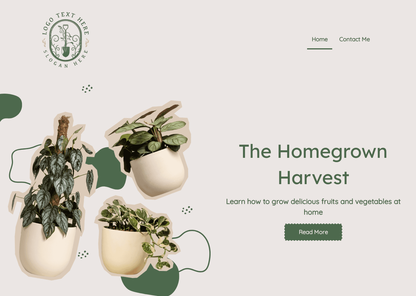 Homegrown Gardening Blog Website Preview
