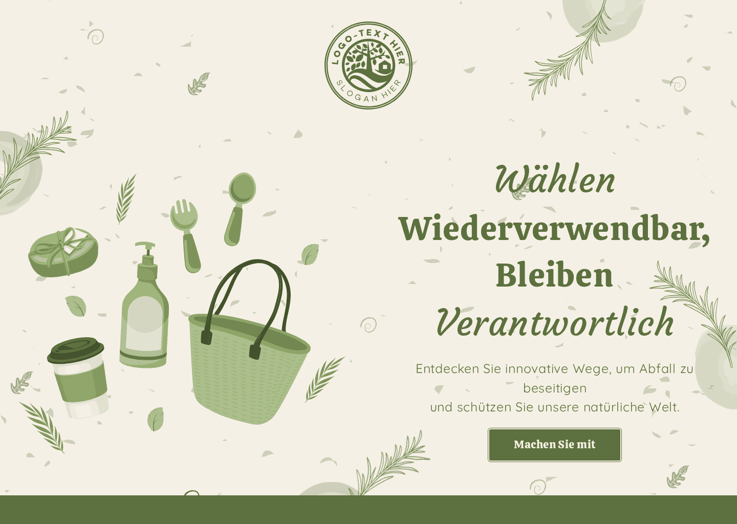 Null-Abfall-Nachhaltigkeit Website Preview