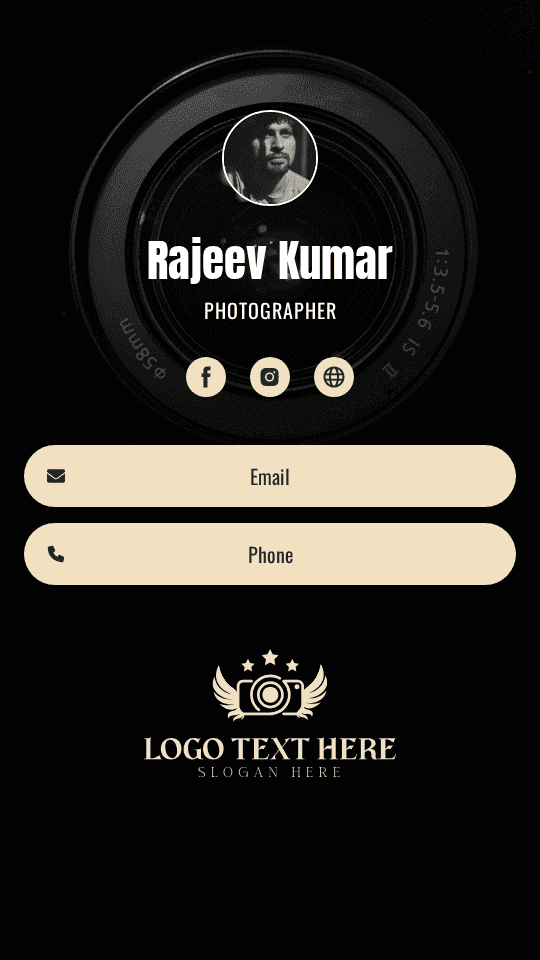 Camera Phtographer Digital Business Card Preview