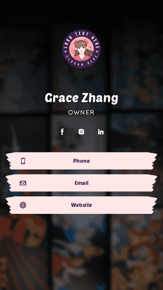 Anime Blog Owner Digital Business Card