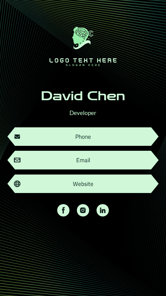 AI Software Developer Digital Business Card Preview