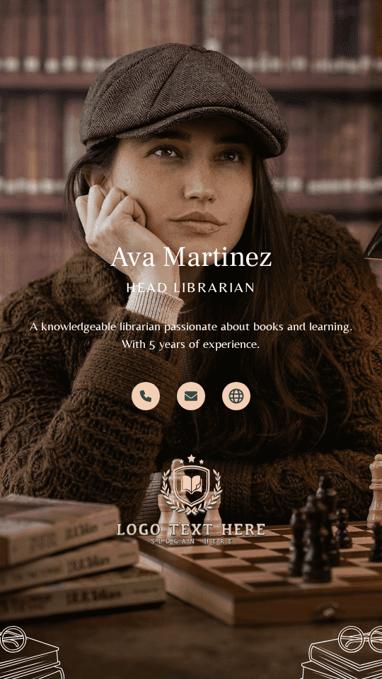 Head Librarian Digital Business Card Preview