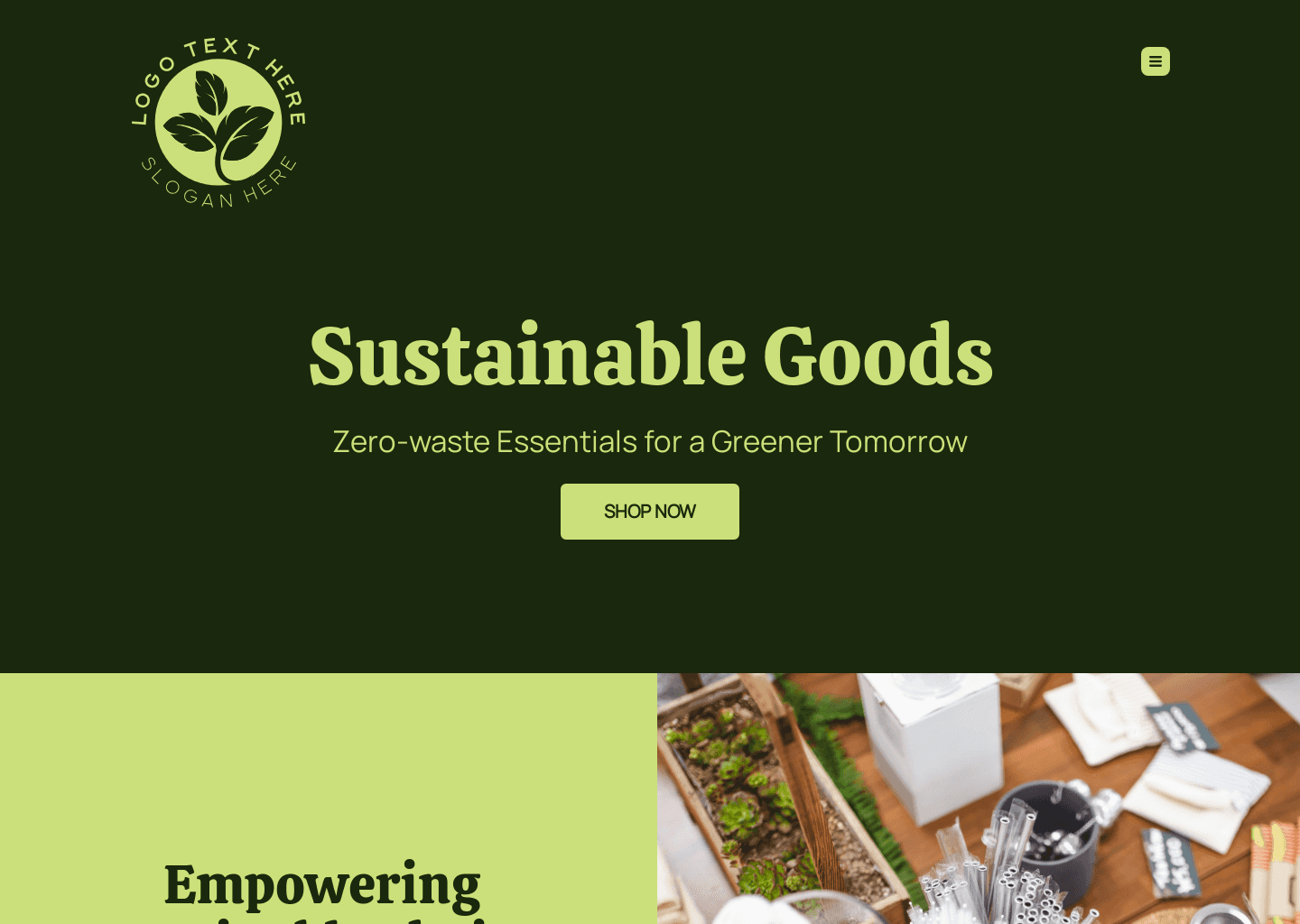 Sustainable Products Website Preview