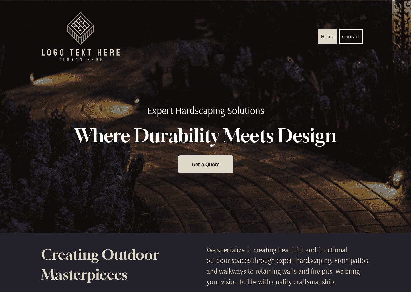 Outdoor Hardscaping Solutions Website Preview
