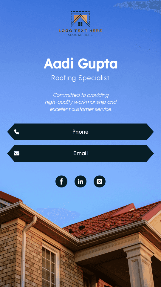 Roofing Specialist Digital Business Card