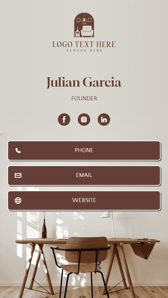 Interior Designer Founder Digital Business Card