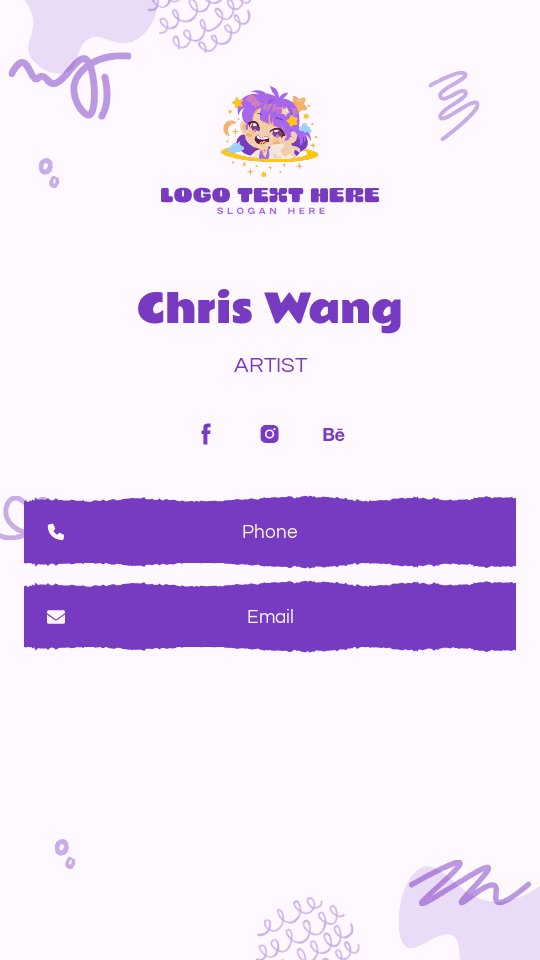 Anime Manga Artist Digital Business Card