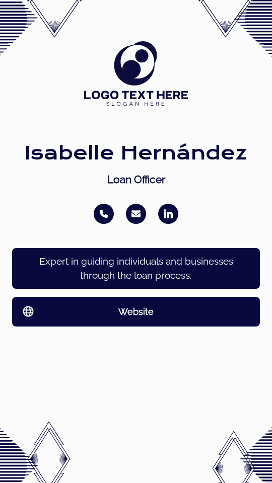 Financial Loan Officer Digital Business Card Preview