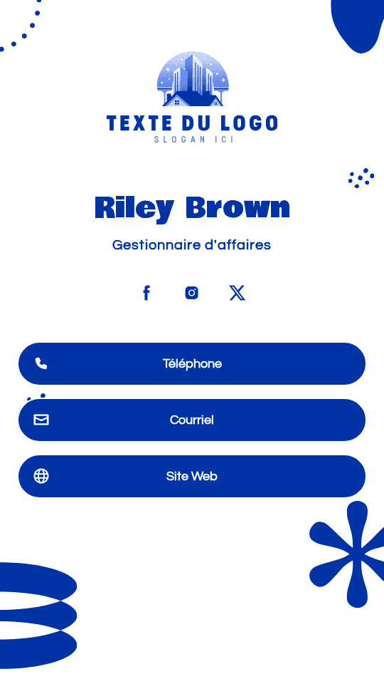 Gestionnaire d'affaires exécutif Digital Business Card