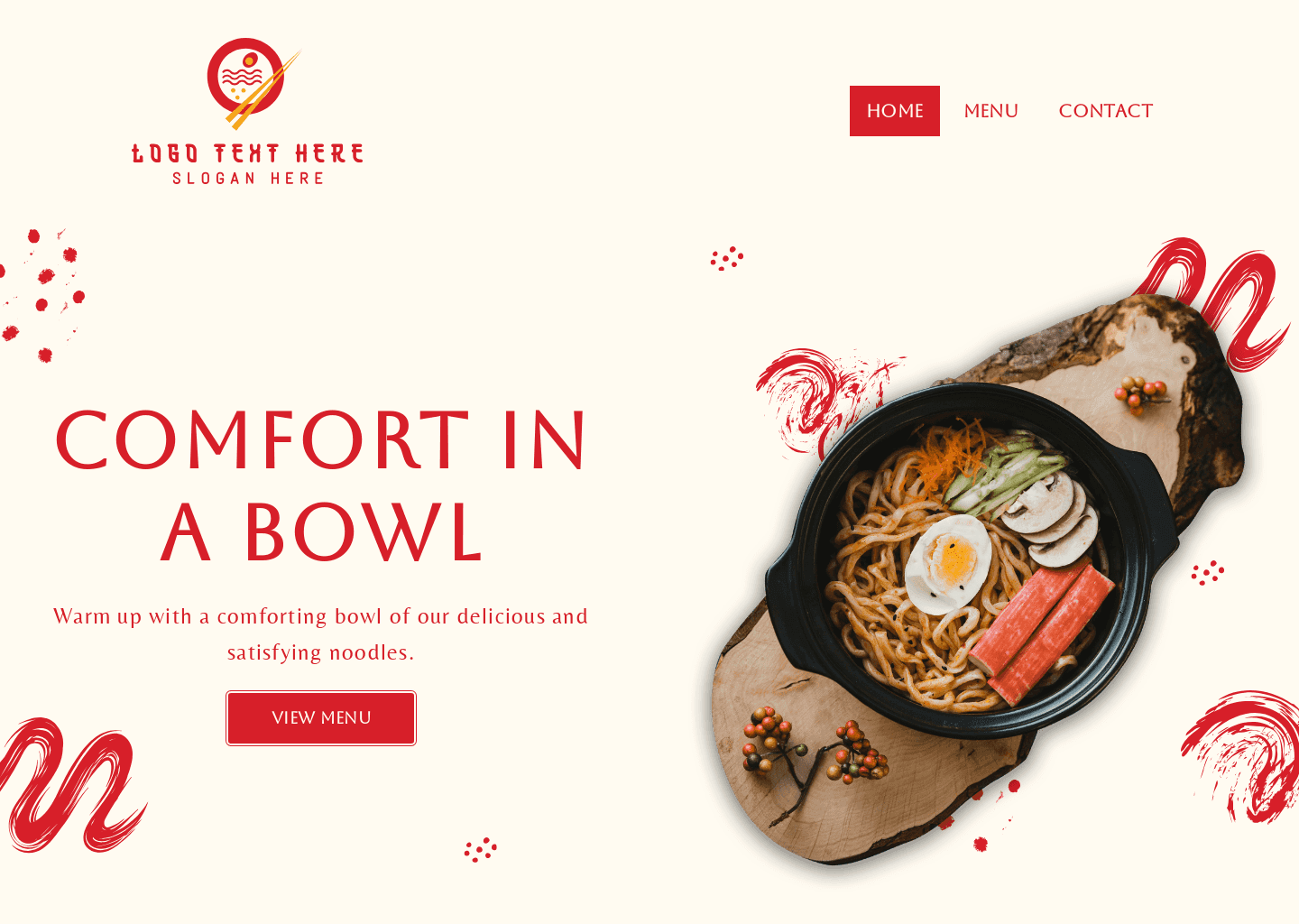 Gourmet Noodles Restaurant Website Preview