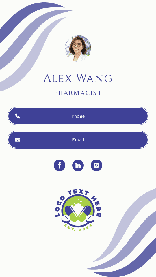 Health Care Pharmacist Digital Business Card