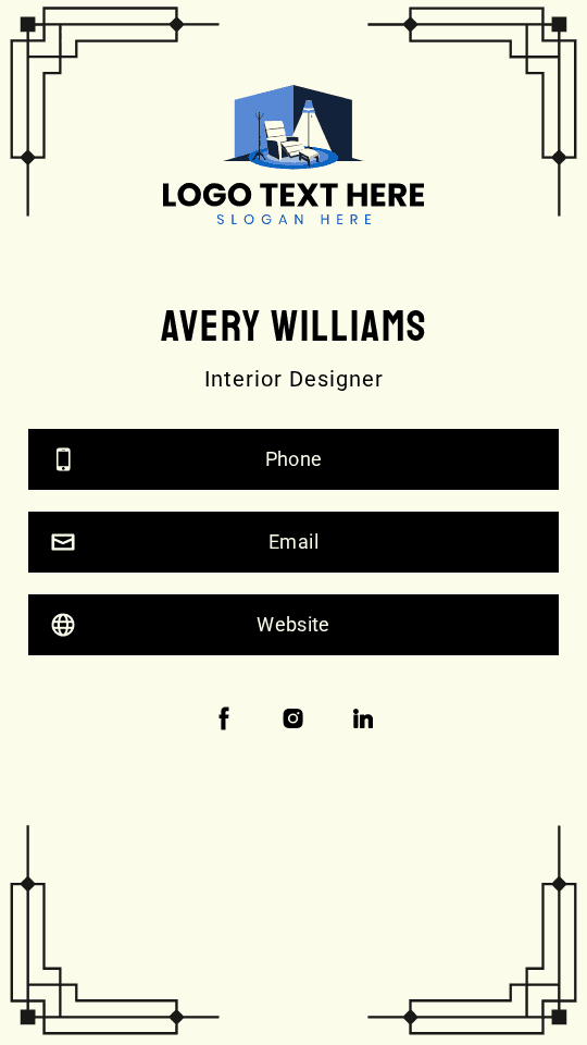 Interior Design Specialist Digital Business Card Preview