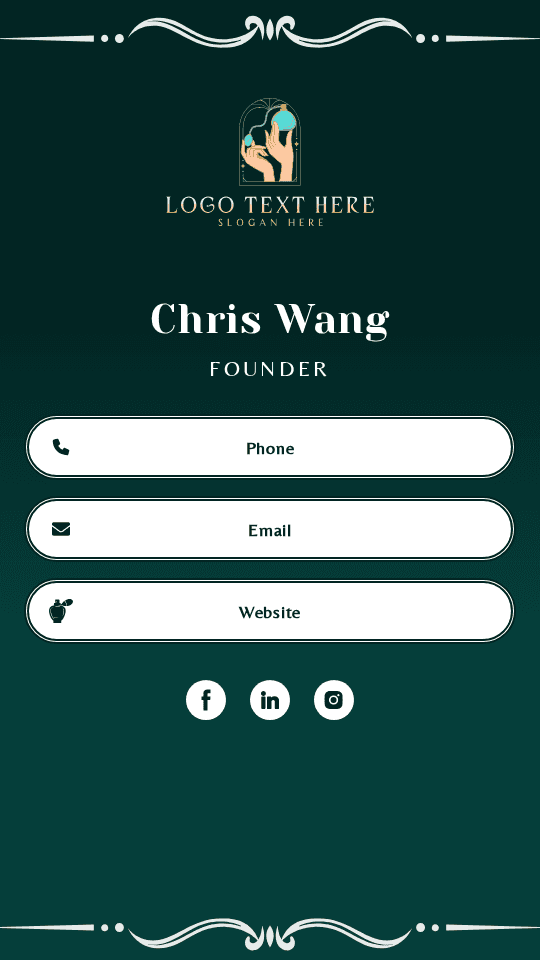 Perfume Boutique Founder Digital Business Card