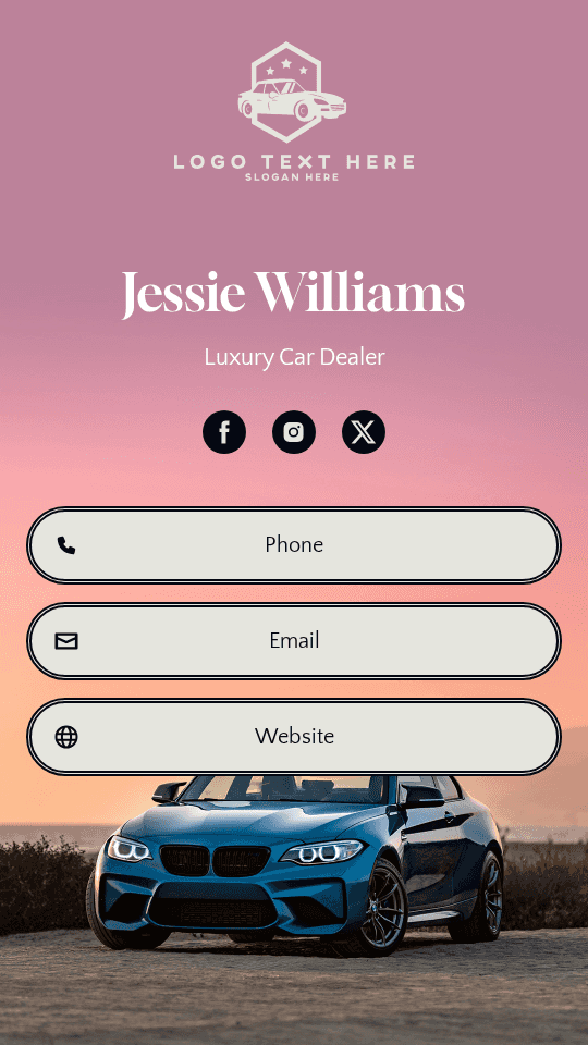 Luxury Car Dealer Digital Business Card Preview